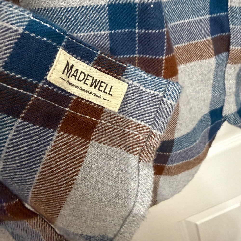 MADEWELL FLANNEL SHIRT (MINT) XXL - Picture 3 of 5